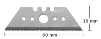 Trapezklinge mit Wellenschliff 19 x 60 mm, 0,6 mm stark #65361
